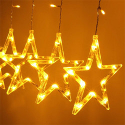 IRIS Csillag alakú fix fényű/2,5m/meleg fehér/12db LED-es USB-s fénydekoráció  (312-01)