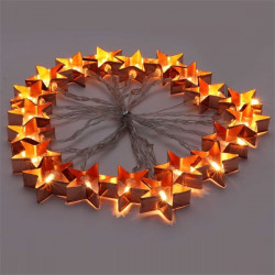 IRIS Csillag alakú fém/4m/meleg fehér/20db LED-es/USB-s fénydekoráció  (240-04)