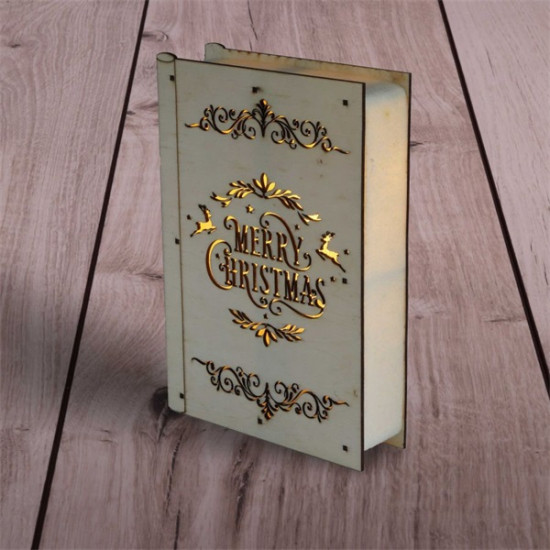 IRIS Karácsonyi könyv mintás 23x16x4,5cm/meleg fehér LED-es fa fénydekoráció (306-01) IRIS Karácsonyi könyv mintás 23x16x4,5cm/meleg fehér LED-es fa fénydekoráció (306-01)