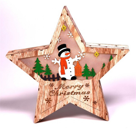 IRIS Csillag alakú hóember mintás/30x30cm/meleg fehér LED-es fa fénydekoráció (310-02) IRIS Csillag alakú hóember mintás/30x30cm/meleg fehér LED-es fa fénydekoráció (310-02)