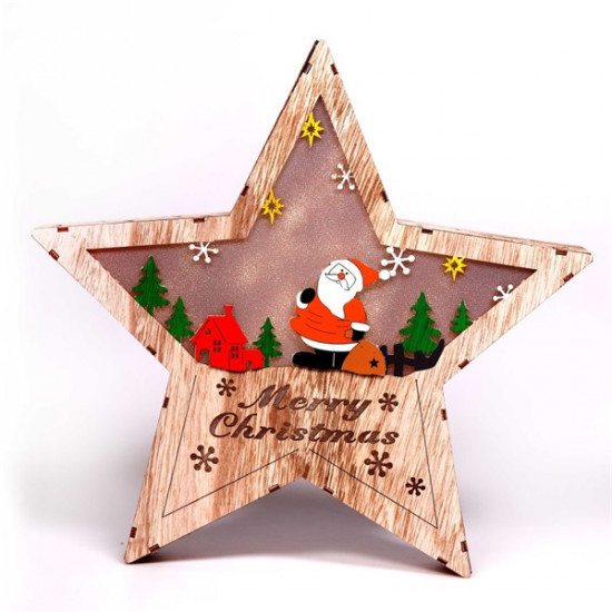 IRIS Csillag alakú Télapó mintás/30x30cm/meleg fehér LED-es fa fénydekoráció (310-03) IRIS Csillag alakú Télapó mintás/30x30cm/meleg fehér LED-es fa fénydekoráció (310-03)