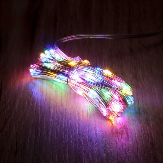 IRIS 8 programos 10m/távirányítós/több színű/100db LED-es/USB-s fénydekoráció  (273-32)