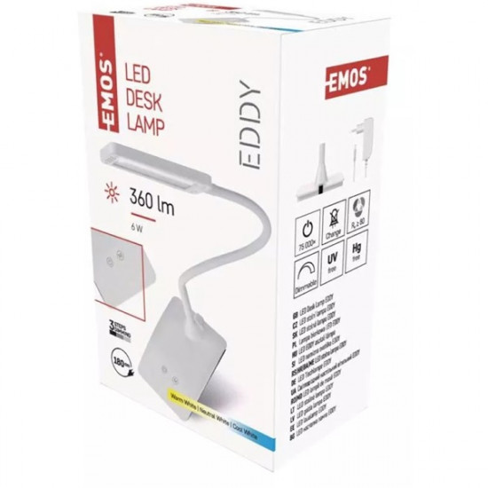 Emos Eddy fehér asztali LED lámpa (Z7599W)