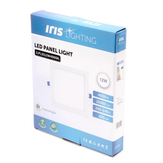 Iris Lighting PLSS-12W 12W/820lm/4000K álmennyezeti négyzet alakú led panel (ILPLSS12W4000K)