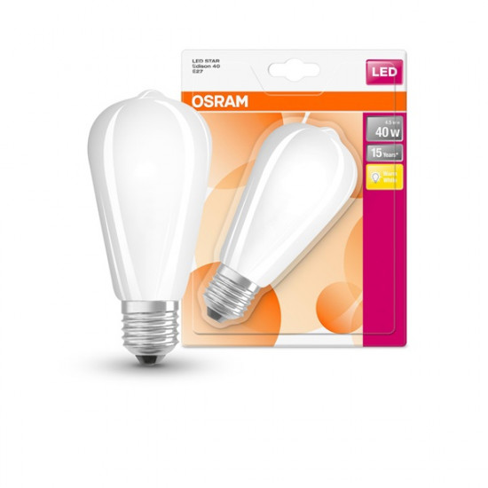 Osram STAR Edison LED fényforrás E27 4.5W meleg fehér matt (4058075269781)