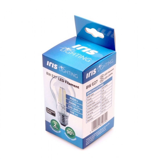 Iris Lighting Filament A Bulb E27 FLA60 8W/4000K/720lm LED fényforrás (ILFLA608W4000K)