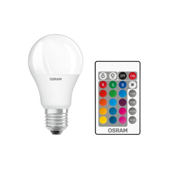 Osram Star+ RGBW 9W, 2700K, E27, távirányítható LED körte fényforrás (4058075430754)