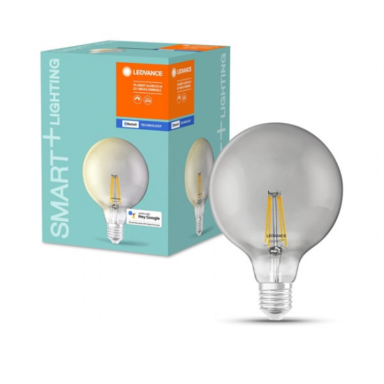 Ledvance Smart+ Bluetooth vezérlésű 6W 2700K E27, dimmelhető gömb alakú filament LED fényforrás (4058075486164)