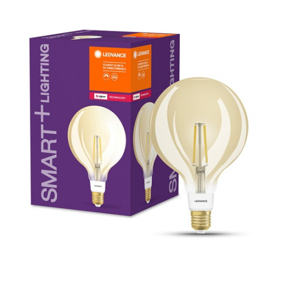 Ledvance Smart+ 6W 2400K E27, dimmelhető gömb alakú filament LED fényforrás (4058075528215)