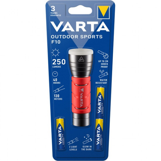 VARTA Outdoor Sports LED elemlámpa, piros-fekete (17627101421)