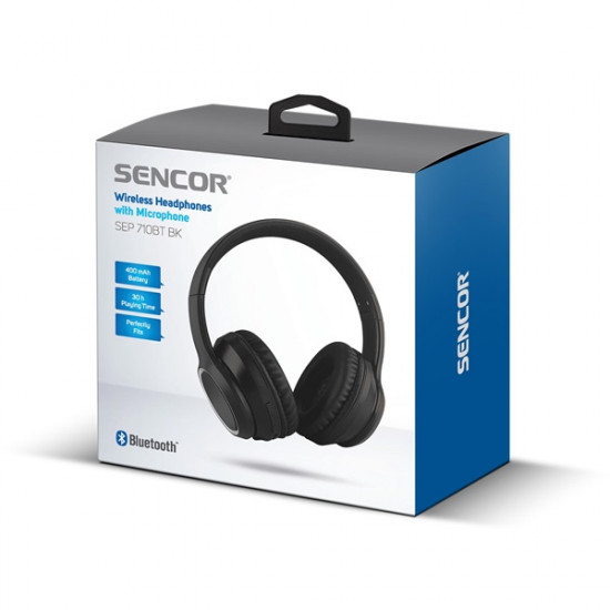 Sencor SEP 710BT BK Bluetooth fekete fejhallgató