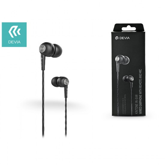 Devia ST310430 Kintone Eco fekete mikrofonos fülhallgató headset