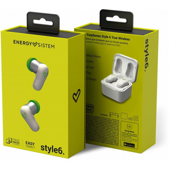 Energy Sistem EN 447329 Earphones Style 6 True Wireless Bluetooth fehér fülhallgató Energy Sistem EN 447329 Earphones Style 6 True Wireless Bluetooth fehér fülhallgató