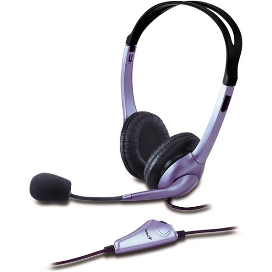 Genius HS-04S single-jack fekete mikrofonos PC fejhallgató headset