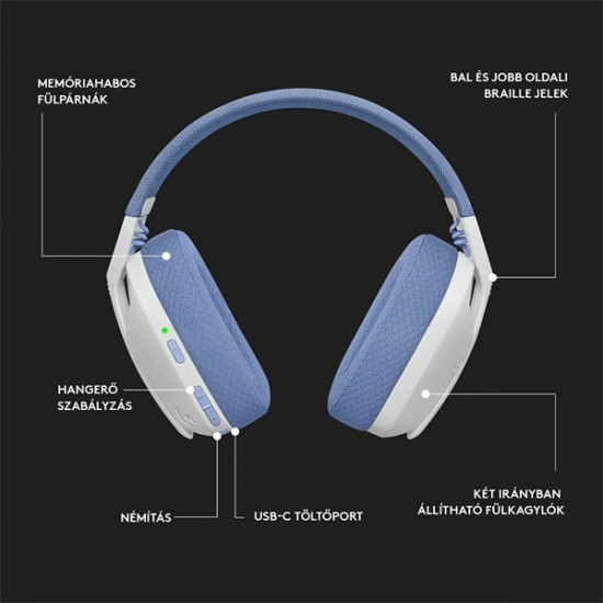 LOGITECH G435 LightSpeed Wireless Gaming Headset - WHITE - EMEA LOGITECH G435 LightSpeed Wireless Gaming Headset - WHITE - EMEA