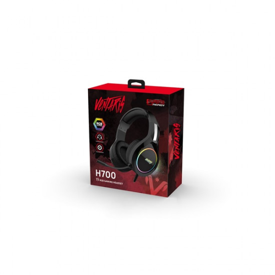 Ventaris H700 RGB 7.1 gamer headset - fekete (H700)