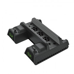 FroggieX Cooling Charging Stand & Storage PS4 fekete konzol hűtő + töltőállomás + lemez tartó (FX-P4-C3-B)
