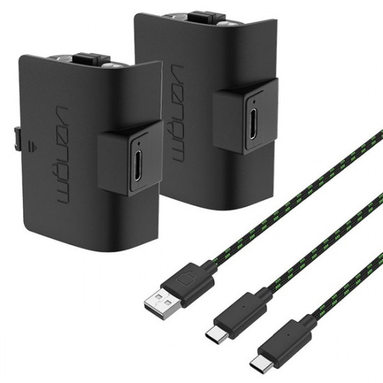 VENOM XBOX Series S/X Kiegészítő 2db akkumulátor (1100mAh) + 3m Töltő kábel Fekete (VS2883)