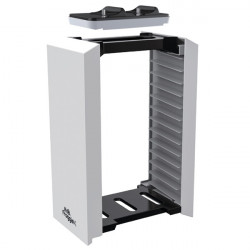 FroggieX Docking Charge and Storage PS5 dual töltőállomás + lemez tartó állvány (FX-P5-C2-W)