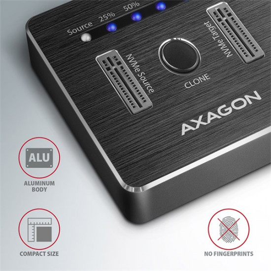 Axagon ADSA-M2C 2x M.2 SSD dokkoló fekete