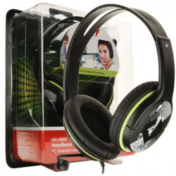 Genius HS-400A dual jack mikrofonos PC zöld headset