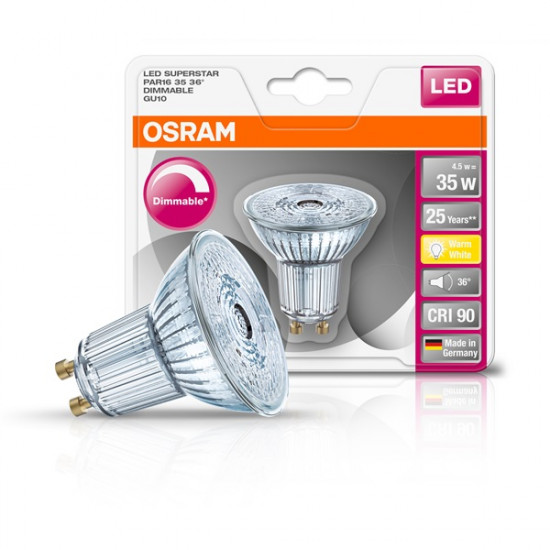 Osram Superstar LED fényforrás Spot GU10.3.1W meleg fehér (4052899390133)