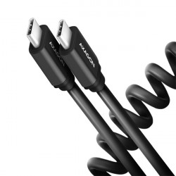 Axagon Twister USB Type-C 2.0 - USB Type-C csavart kábel, 0.6m, fekete (BUCM-CM10TB)