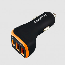 Canyon autós töltő 2xUSB-A, 1xUSB-C fekete-narancssárga (CNE-CCA08BO)