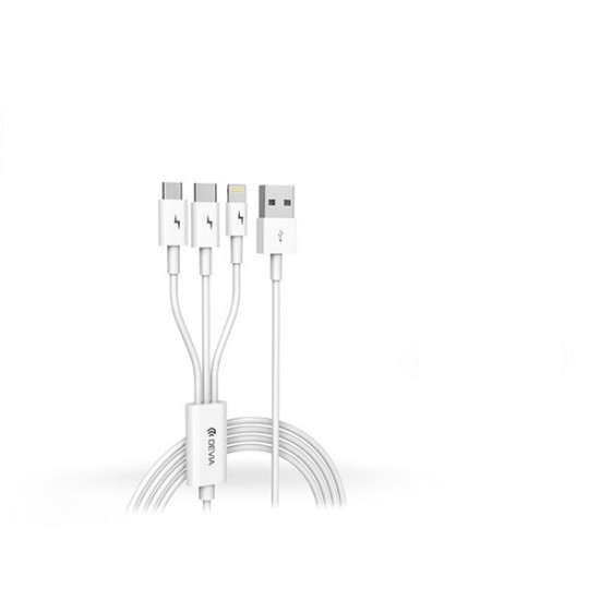 Devia SMART 3in1 micro USB/Type-C/Lightning 1,2m töltőkábel (ST329975)