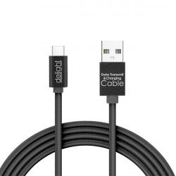 Delight USB Type-C töltőkábel 1m, fekete (55442C-BK)