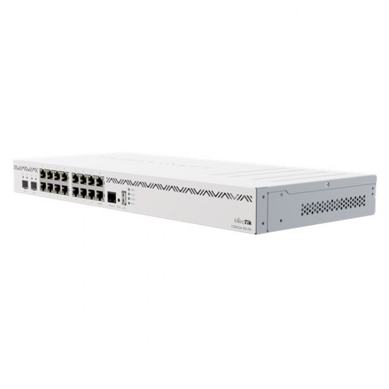 MIKROTIK Vezetékes Cloud Core Router 16x1000Mbps + 2x10Gbit SFP+, Fémházas, Rackes - CCR2004-16G-2S+