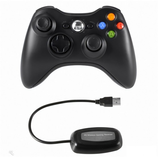 PRC vezeték nélküli Xbox 360/PC USB adapterrel fekete kontroller (PRCX360PCWLSSBK)