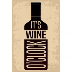 It`s wine o`clock 20x30 cm-es retro dekor fémtábla (C20397)