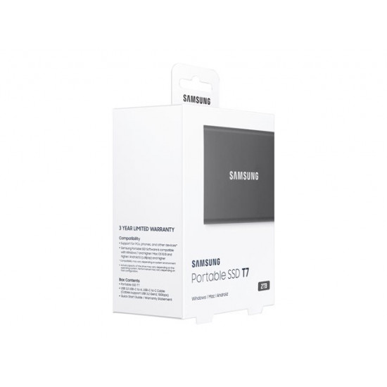 SAMSUNG Portable SSD T7 2TB extern USB 3.2 Gen 2 indigo titan grey