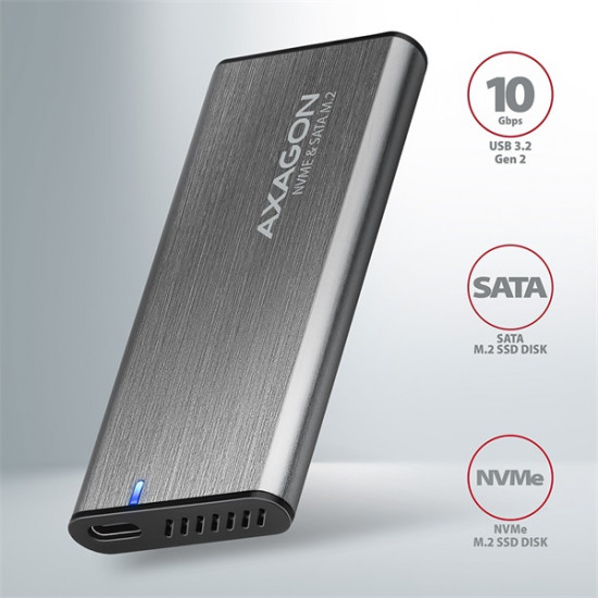 Axagon EEM2-SG2 USB-C 3.2 Gen2 - M.2 NVMe SSD ház