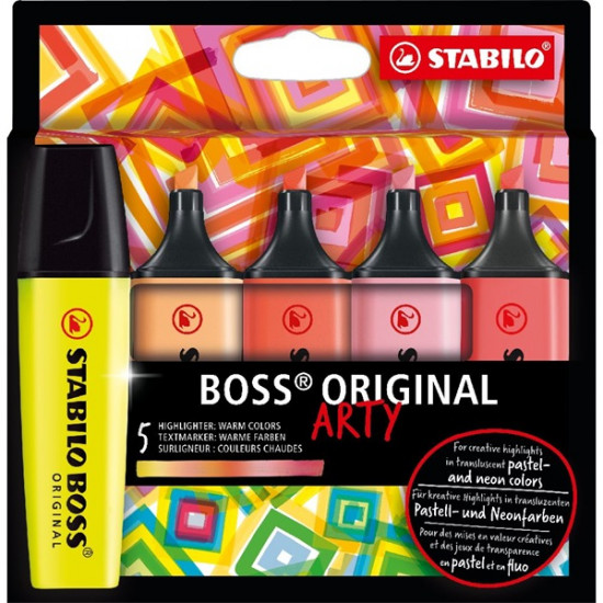 Stabilo BOSS ORIGINAL ARTY meleg színek 5 db/csomag szövegkielemő készlet (70/5-02-1-20)