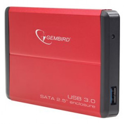 Gembird 2.5'' külső SATA merevlemez ház USB 3.0 piros (EE2-U3S-2-R)
