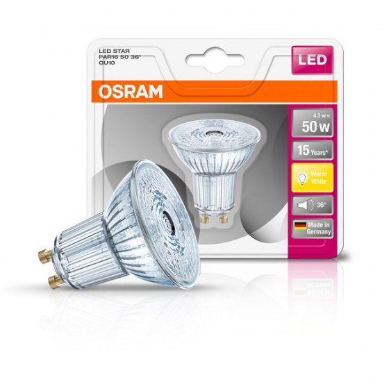 Osram STAR LED fényforrás spot GU10 4.3W meleg fehér (4052899958074)