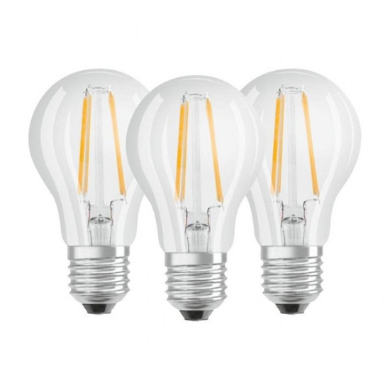 Osram BASE Clas LED fényforrás E27 6.5W Körte hideg fehér filament (3db) (4058075819535)