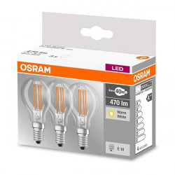 Osram BASE Clas LED fényforrás E14 4W Kisgömb meleg fehér filament (3db) (4058075819337)
