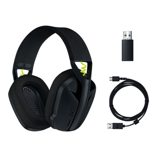 LOGITECH G435 LightSpeed Wireless Gaming Headset - fekete (981-001050)