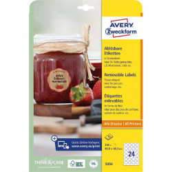 Avery 5084 40mm univerzális visszaszedhető virág formájú fehér etikett (5084)