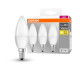 Osram Base matt műanyag búra/5W/470lm/2700K/E14/dobozos LED gyertya izzó 3 db (4052899955509)