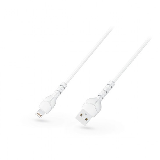 Devia Kintone Cable V2 Series USB - Lightning adat- és töltőkábel fehér 1m, 5V/2.1A, ECO csomagolás (ST348594)