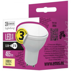Emos CLASSIC 5,5W GU10 465 lumen meleg fehér LED spot izzó (ZQ8350)