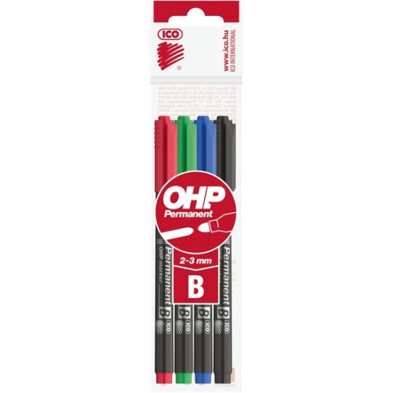 ICO OHP B 4db-os vegyes színű 2-3mm permanent marker (9580041000)