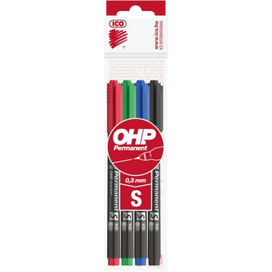 ICO OHP S 4db-os vegyes színű 0,3mm permanent marker (9070038000)