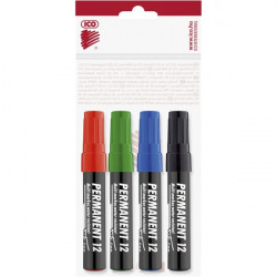 ICO Permanent 12 4db-os vegyes színes marker (9580008001)