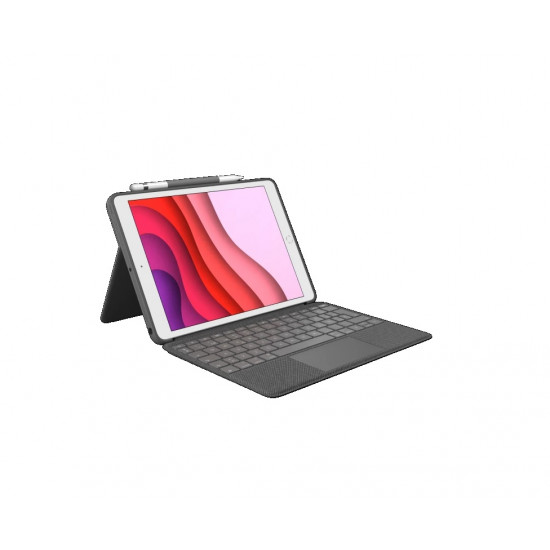 Logitech Combo Touch iPad 7. és 8. gen tok + angol UK billentyűzet szürke (920-009629)