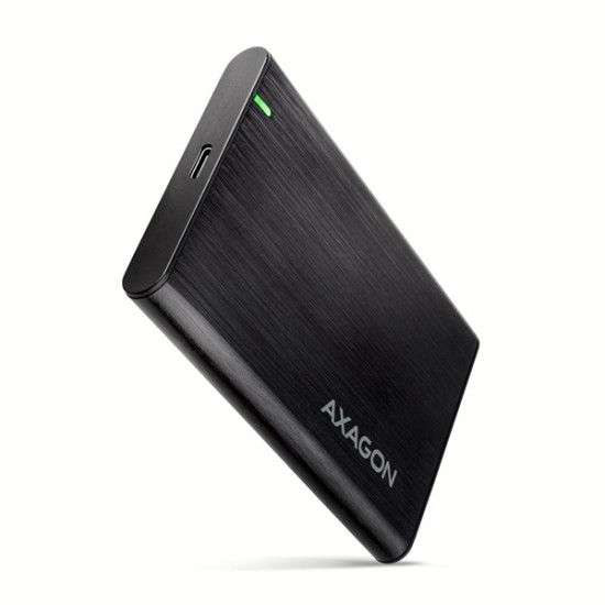 Axagon EE25-A6C USB 3.2 fekete csavar nélküli külső alumínium 2,5 HDD/SSD ház